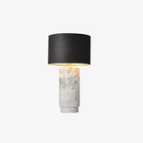 Modern Marble Base Table Lamp with Fabric Shade for Bedside and Living Room Lighting