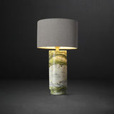 Modern Marble Base Table Lamp with Fabric Shade for Bedside and Living Room Lighting