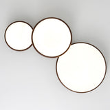 Modern Minimalist Geometric LED Ceiling Light with Walnut Wood Grain Finish