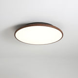 Modern Minimalist Geometric LED Ceiling Light with Walnut Wood Grain Finish