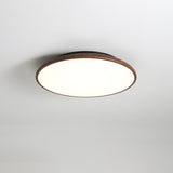 Modern Minimalist Geometric LED Ceiling Light with Walnut Wood Grain Finish