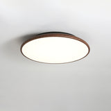 Modern Minimalist Geometric LED Ceiling Light with Walnut Wood Grain Finish
