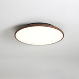 Modern Minimalist Geometric LED Ceiling Light with Walnut Wood Grain Finish