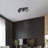 Modern Three Head Rotating Folding LED Flush Mount Ceiling Lamp for Indoor Lighting