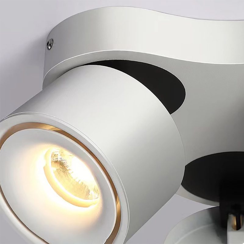 Modern Three Head Rotating Folding LED Flush Mount Ceiling Lamp for Indoor Lighting