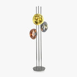 Modern Trio Lava Glass Standing Lamp with Three Chrome Orbs for Ambient Home Lighting