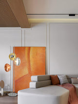 Modern Trio Lava Glass Standing Lamp with Three Chrome Orbs for Ambient Home Lighting