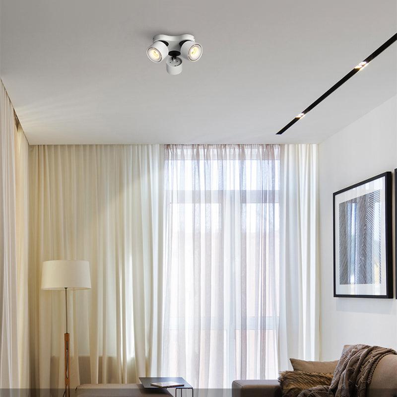 Adjustable Rotating Three Head LED Spotlight Flush Mount Ceiling Fixture for Accent Lighting