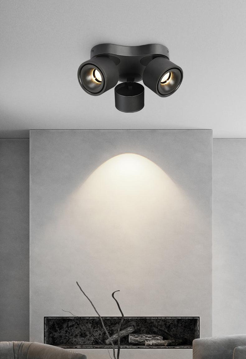 Adjustable Rotating Three Head LED Spotlight Flush Mount Ceiling Fixture for Accent Lighting