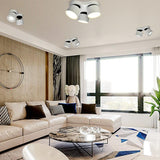 Adjustable Rotating Three Head LED Spotlight Flush Mount Ceiling Fixture for Accent Lighting