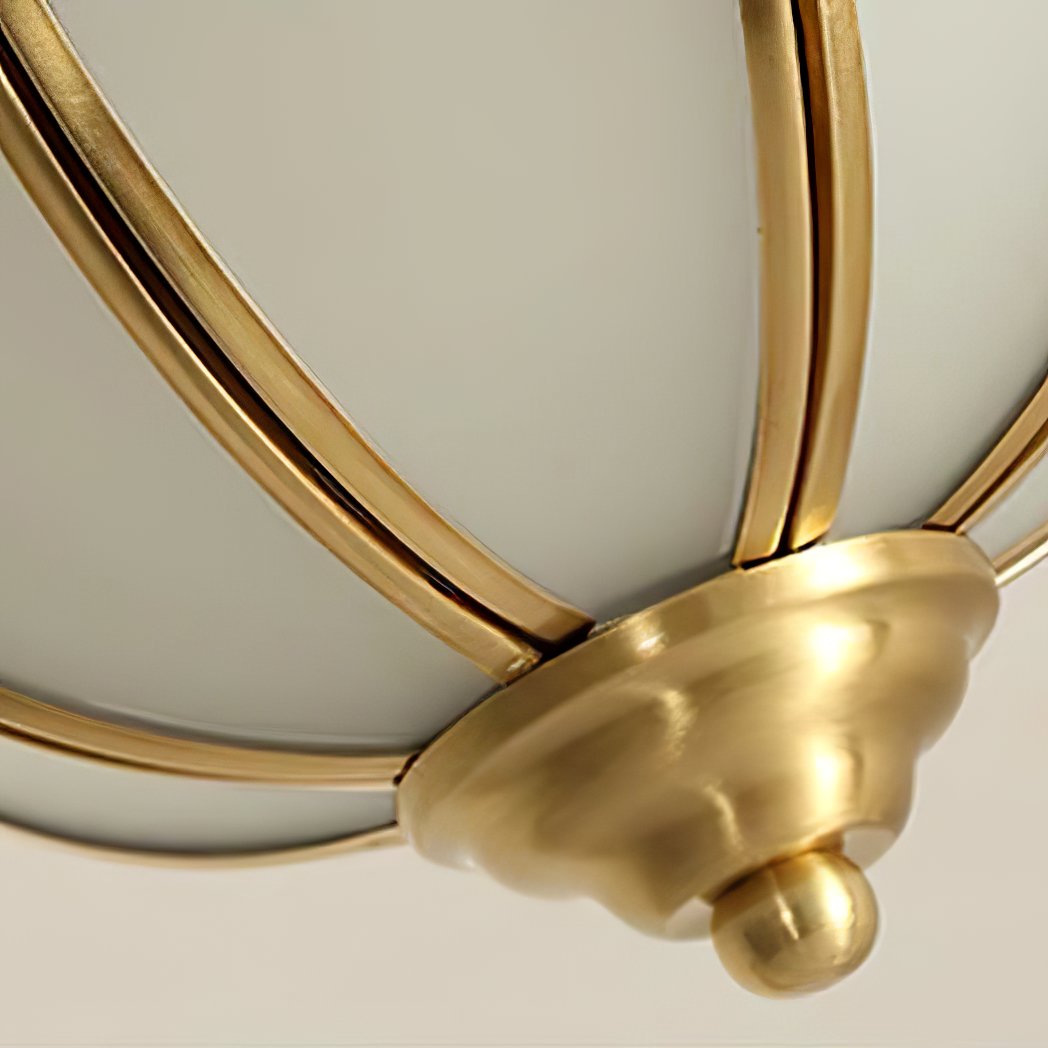 vintage-tiffany-style-brass-ceiling-light-white-glass-shade-semi-flush-mount-fixture