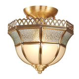 vintage-tiffany-style-brass-ceiling-light-white-glass-shade-semi-flush-mount-fixture