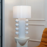 Contemporary Geometric Table Lamp with Spherical Base Accents for Modern Bedroom Decor