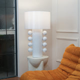 Contemporary Geometric Table Lamp with Spherical Base Accents for Modern Bedroom Decor