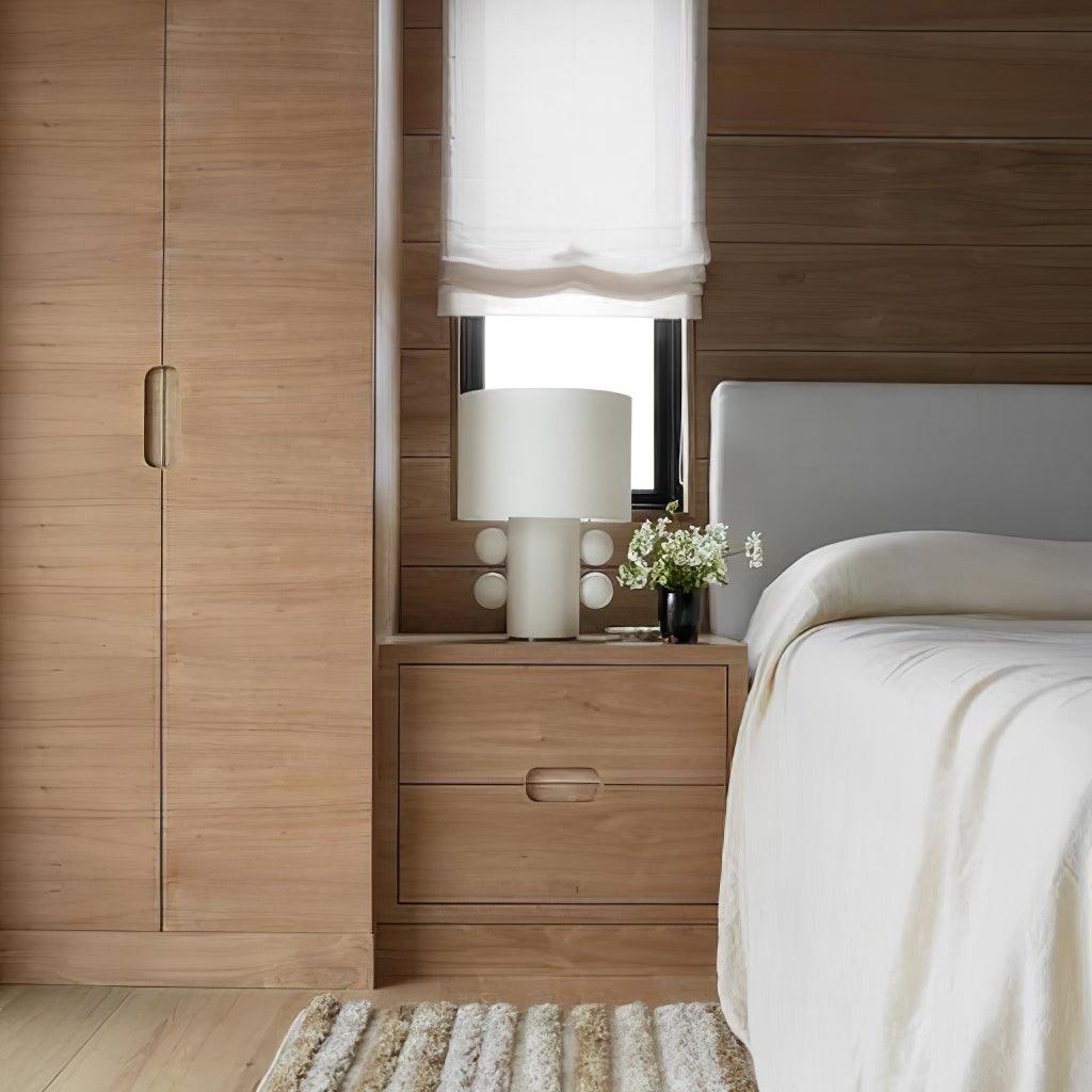 Contemporary Geometric Table Lamp with Spherical Base Accents for Modern Bedroom Decor