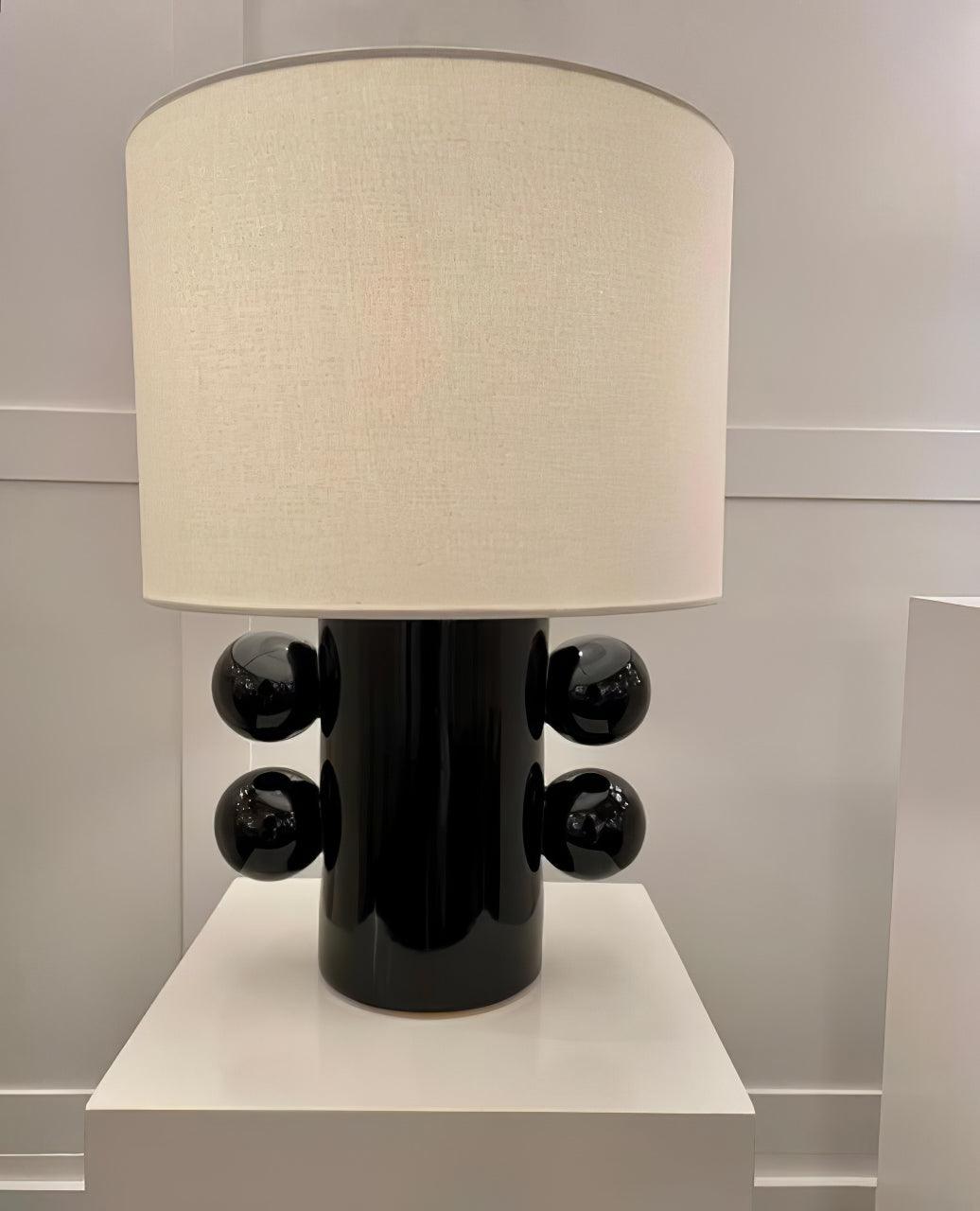 Contemporary Geometric Table Lamp with Spherical Base Accents for Modern Bedroom Decor