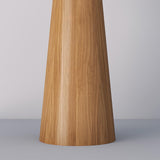 Modern Scandinavian Wooden Floor Lamp with Tilt Hat Fabric Shade Standing Light