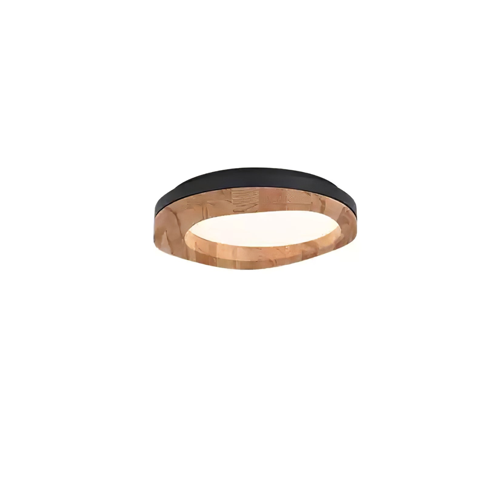 Timber Round Wood Ceiling Lamp Modern LED Flush Mount Light Fixture for Living Room and Bedroom