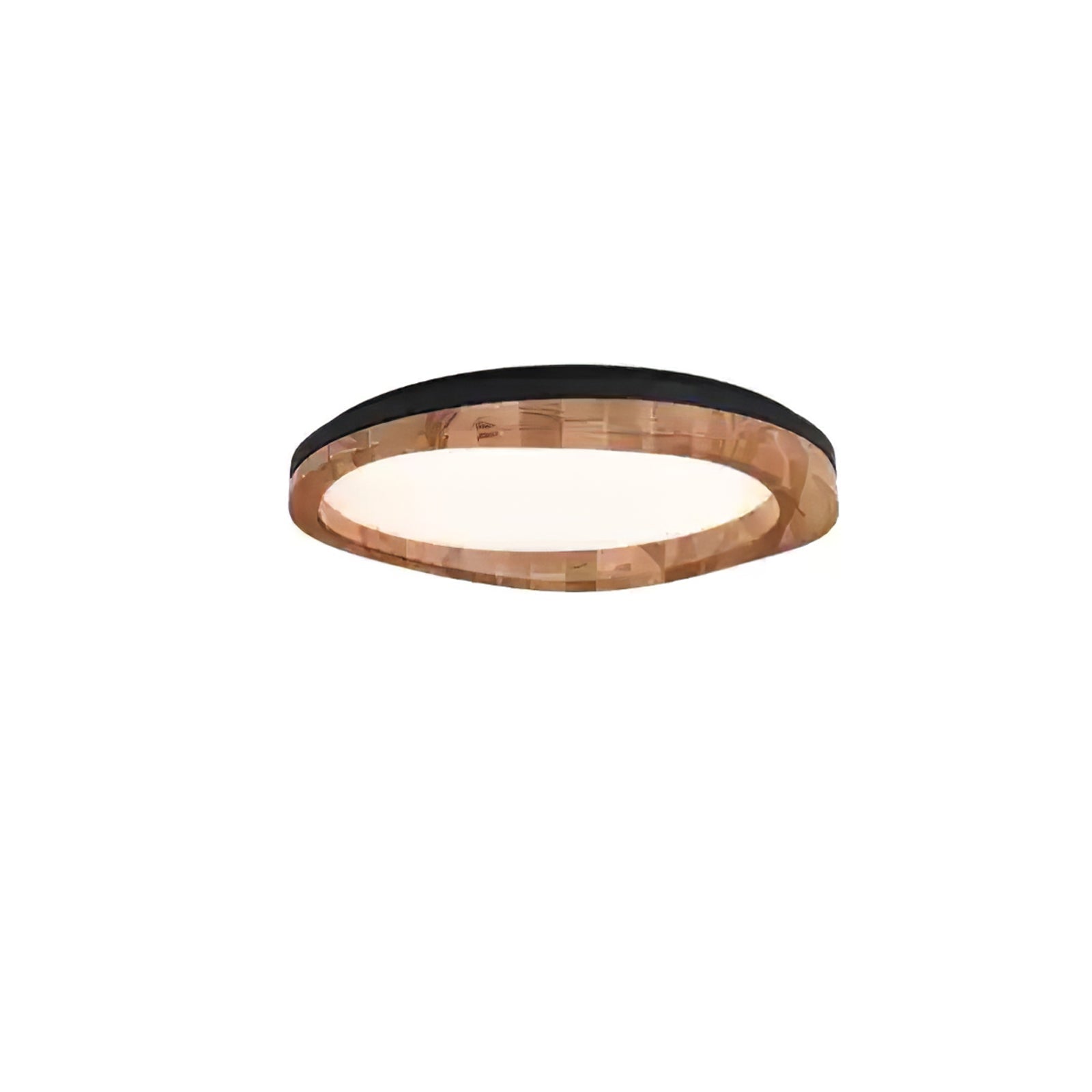 Timber Round Wood Ceiling Lamp Modern LED Flush Mount Light Fixture for Living Room and Bedroom