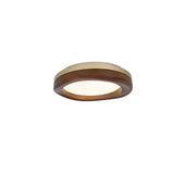 Timber Round Wood Ceiling Lamp Modern LED Flush Mount Light Fixture for Living Room and Bedroom