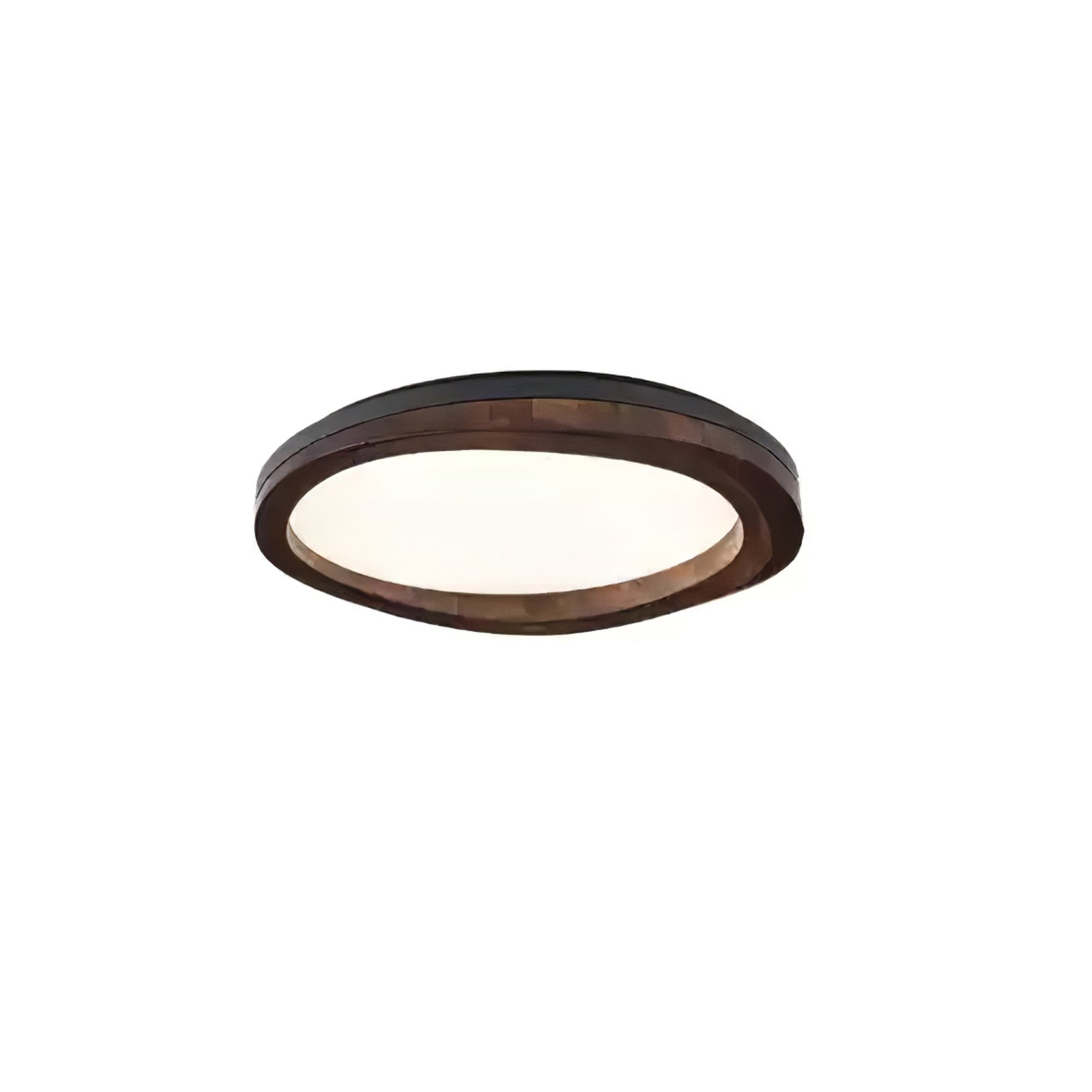 Timber Round Wood Ceiling Lamp Modern LED Flush Mount Light Fixture for Living Room and Bedroom