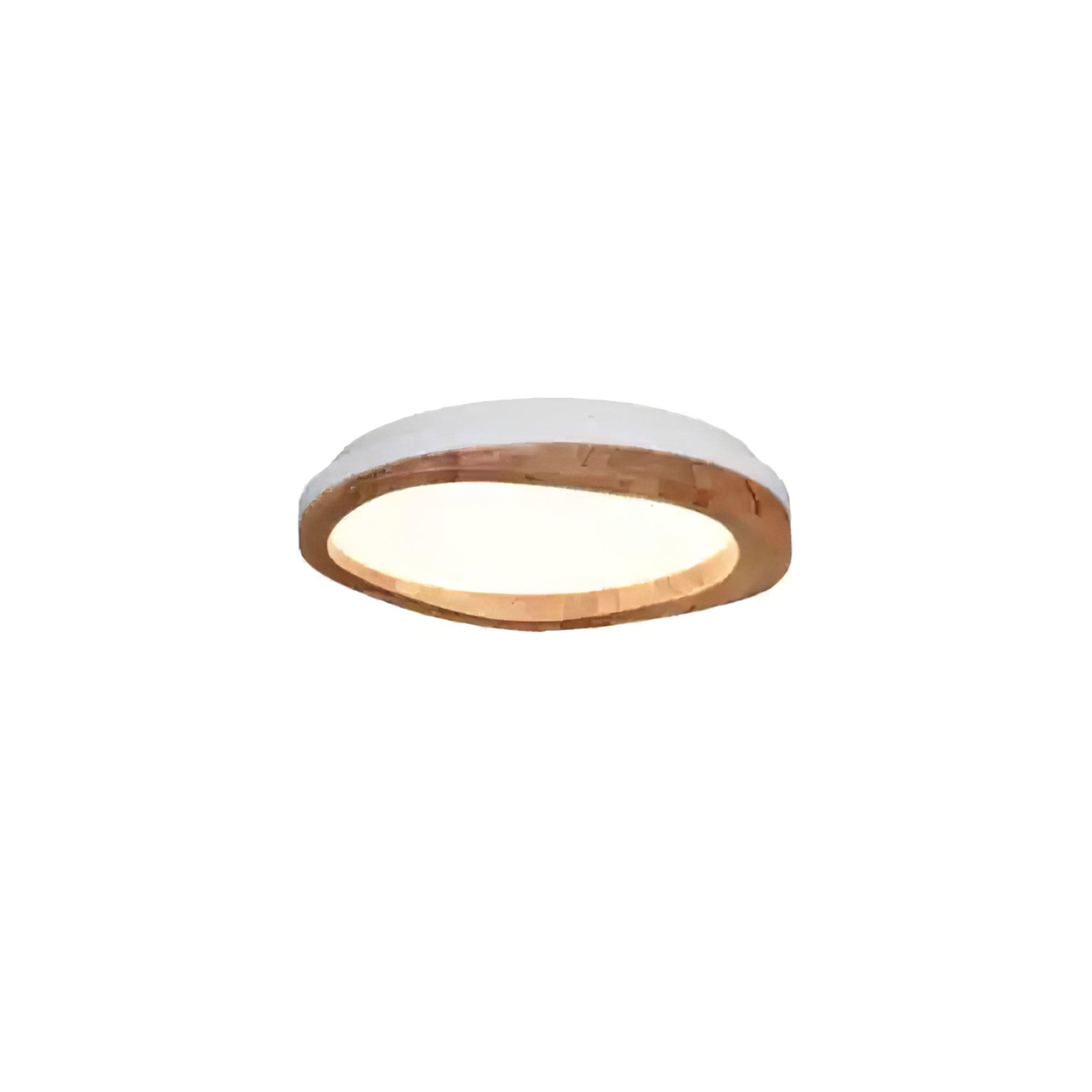 Timber Round Wood Ceiling Lamp Modern LED Flush Mount Light Fixture for Living Room and Bedroom