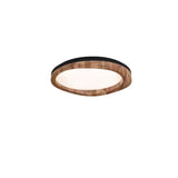 Timber Round Wood Ceiling Lamp Modern LED Flush Mount Light Fixture for Living Room and Bedroom