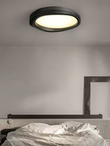 Timber Round Wood Ceiling Lamp Modern LED Flush Mount Light Fixture for Living Room and Bedroom