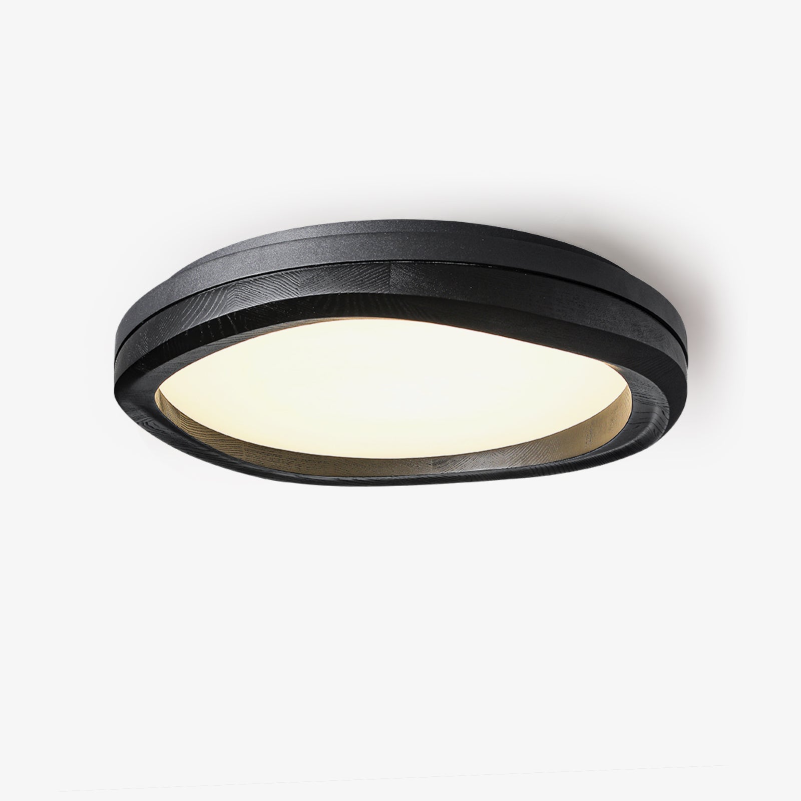 Timber Round Wood Ceiling Lamp Modern LED Flush Mount Light Fixture for Living Room and Bedroom