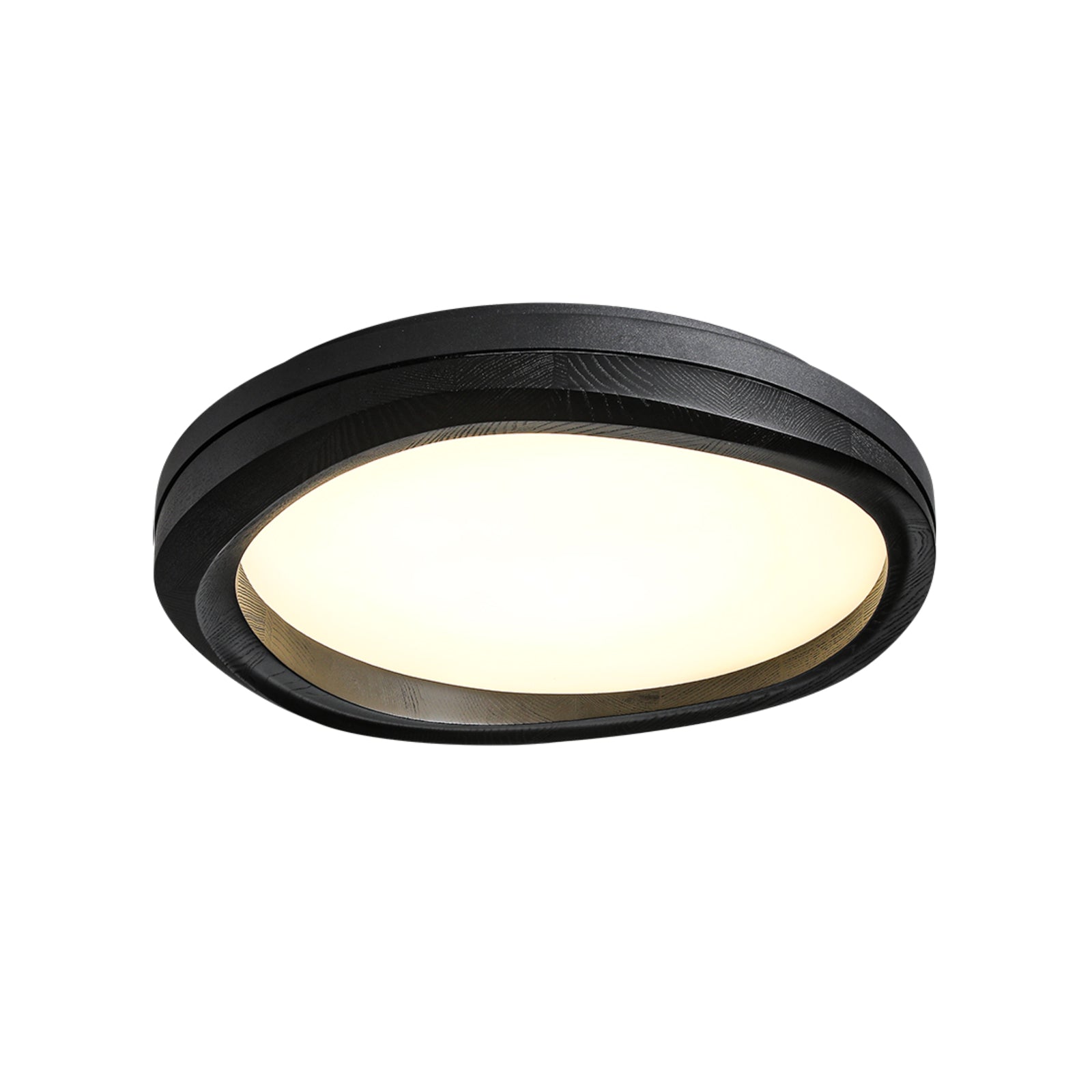 Timber Round Wood Ceiling Lamp Modern LED Flush Mount Light Fixture for Living Room and Bedroom