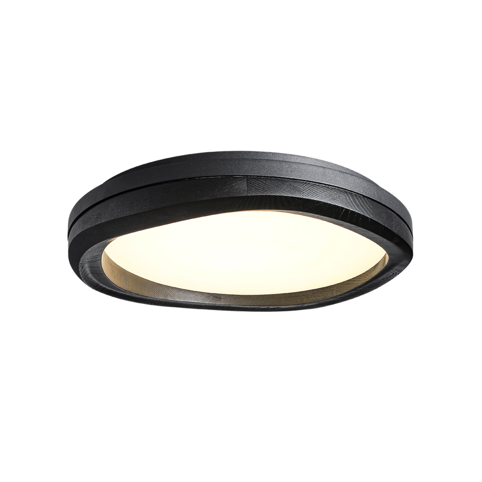Timber Round Wood Ceiling Lamp Modern LED Flush Mount Light Fixture for Living Room and Bedroom