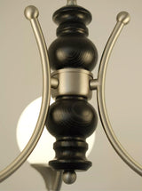 Tina Mid Century Modern Wood Crown Chandelier Glass Shade Pendant Lighting Fixture
