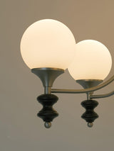 Tina Mid Century Modern Wood Crown Chandelier Glass Shade Pendant Lighting Fixture