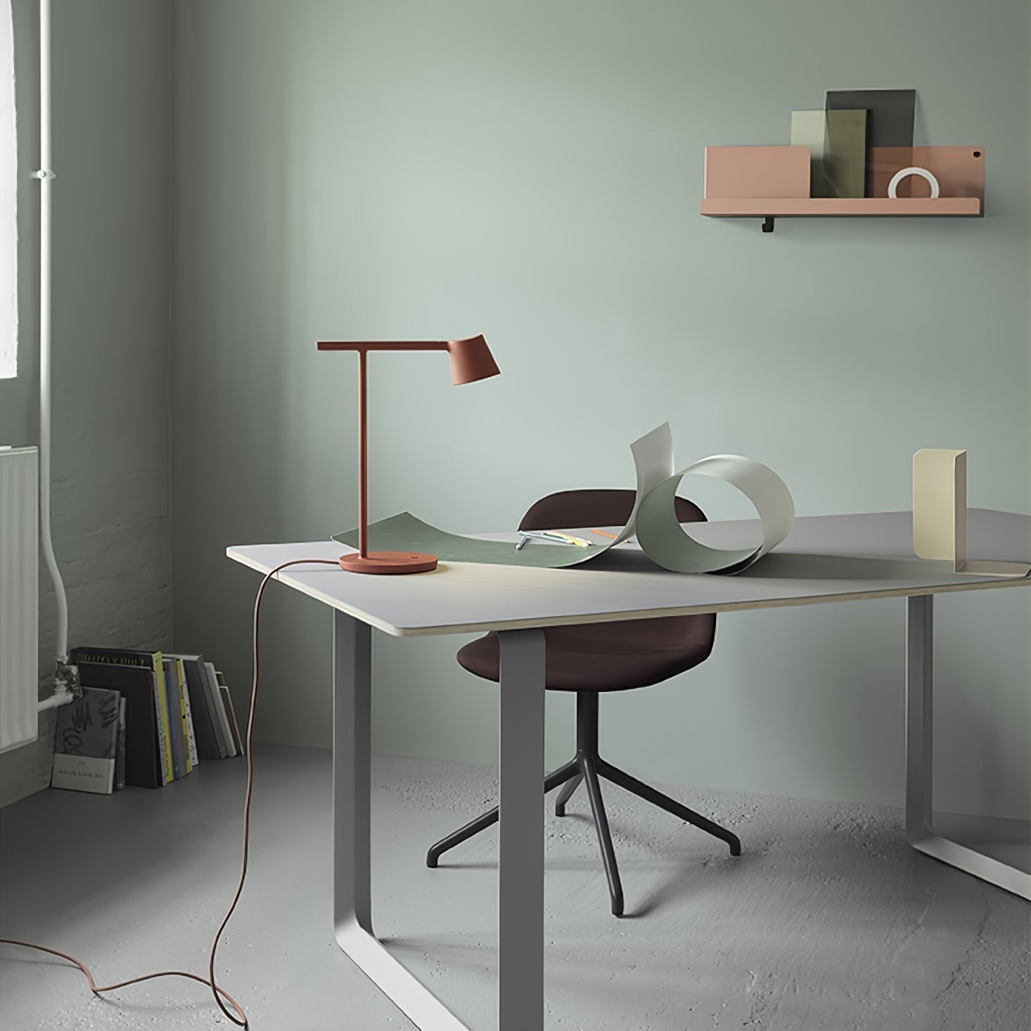 Modern Minimalist Tip Table Lamp with Adjustable Head and Dimmable LED Light for Workspace