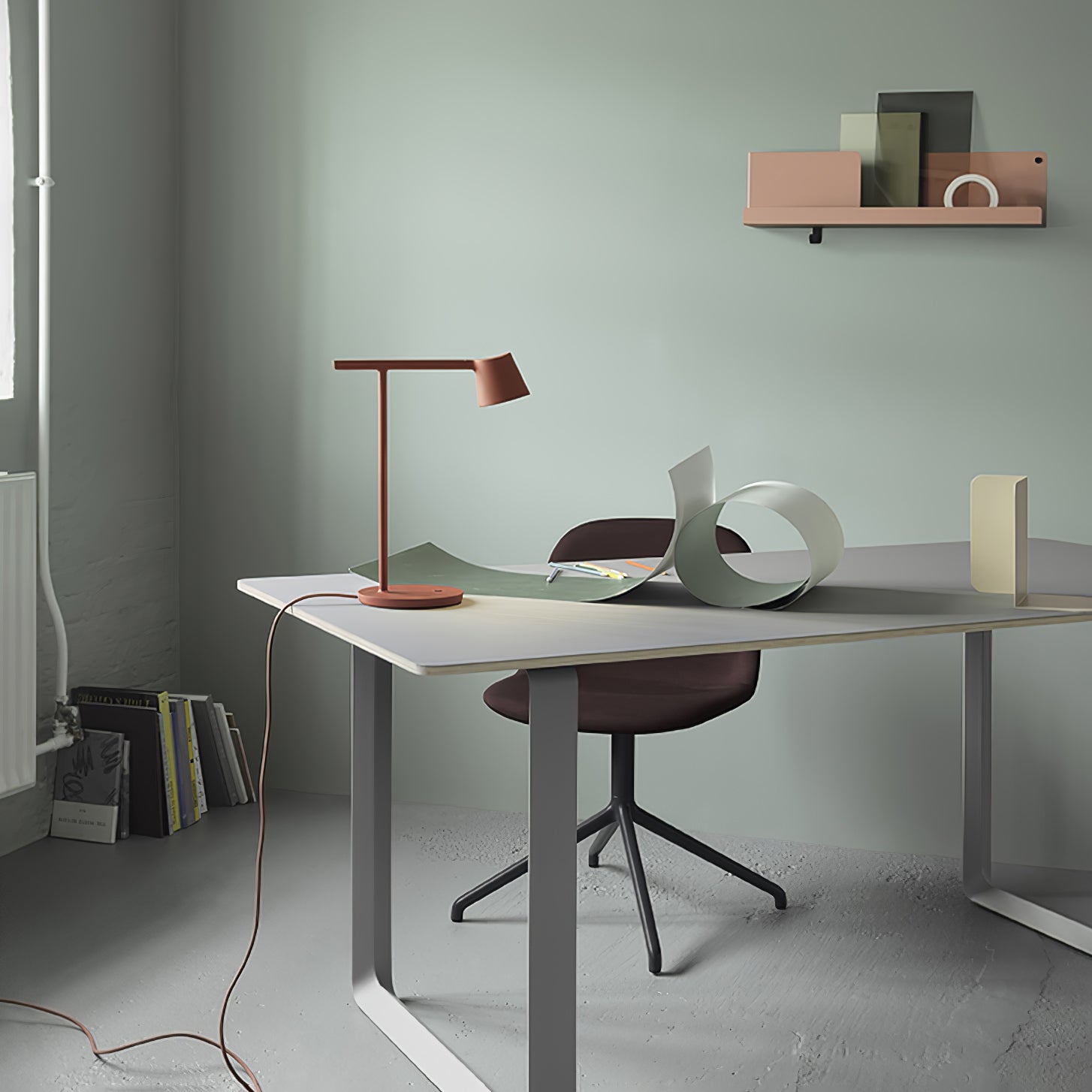 Modern Minimalist Tip Table Lamp with Adjustable Head and Dimmable LED Light for Workspace