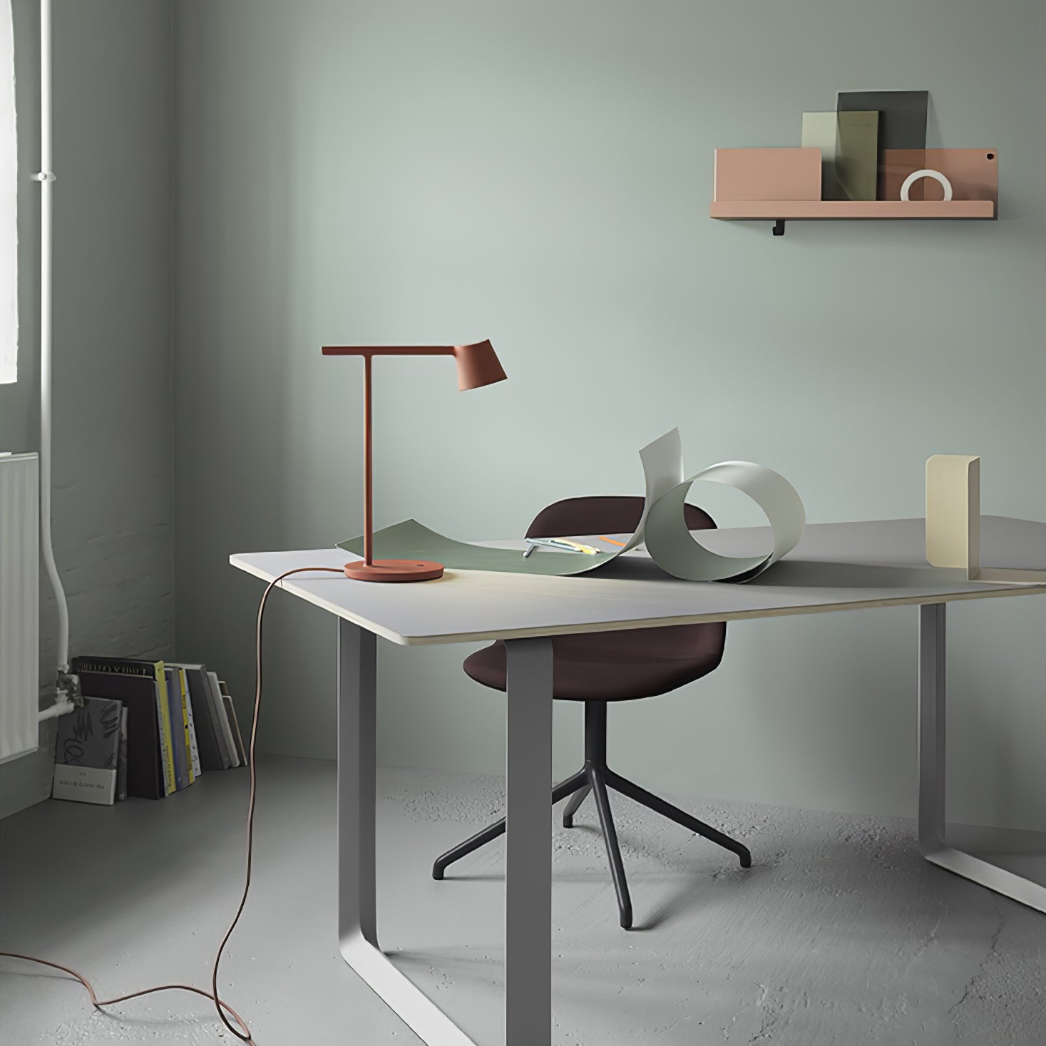 Modern Minimalist Tip Table Lamp with Adjustable Head and Dimmable LED Light for Workspace