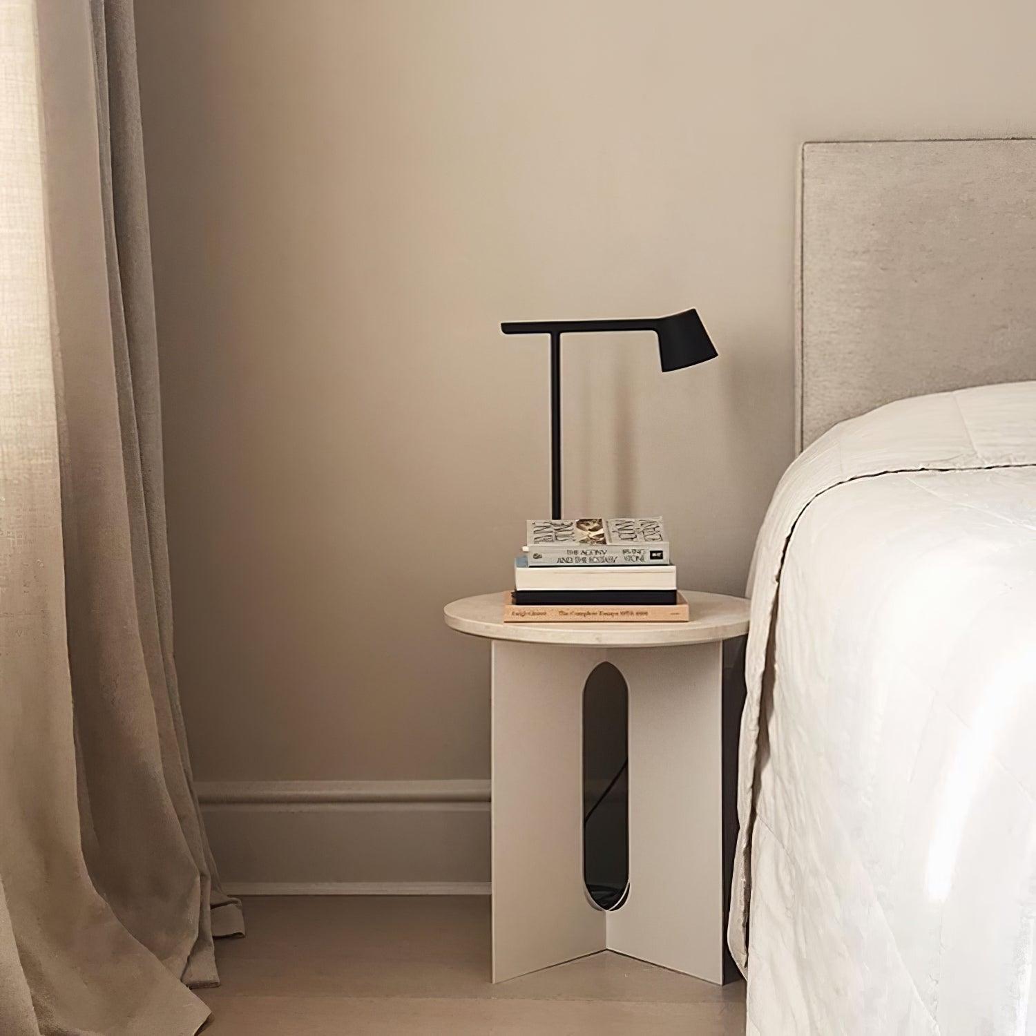 Modern Minimalist Tip Table Lamp with Adjustable Head and Dimmable LED Light for Workspace