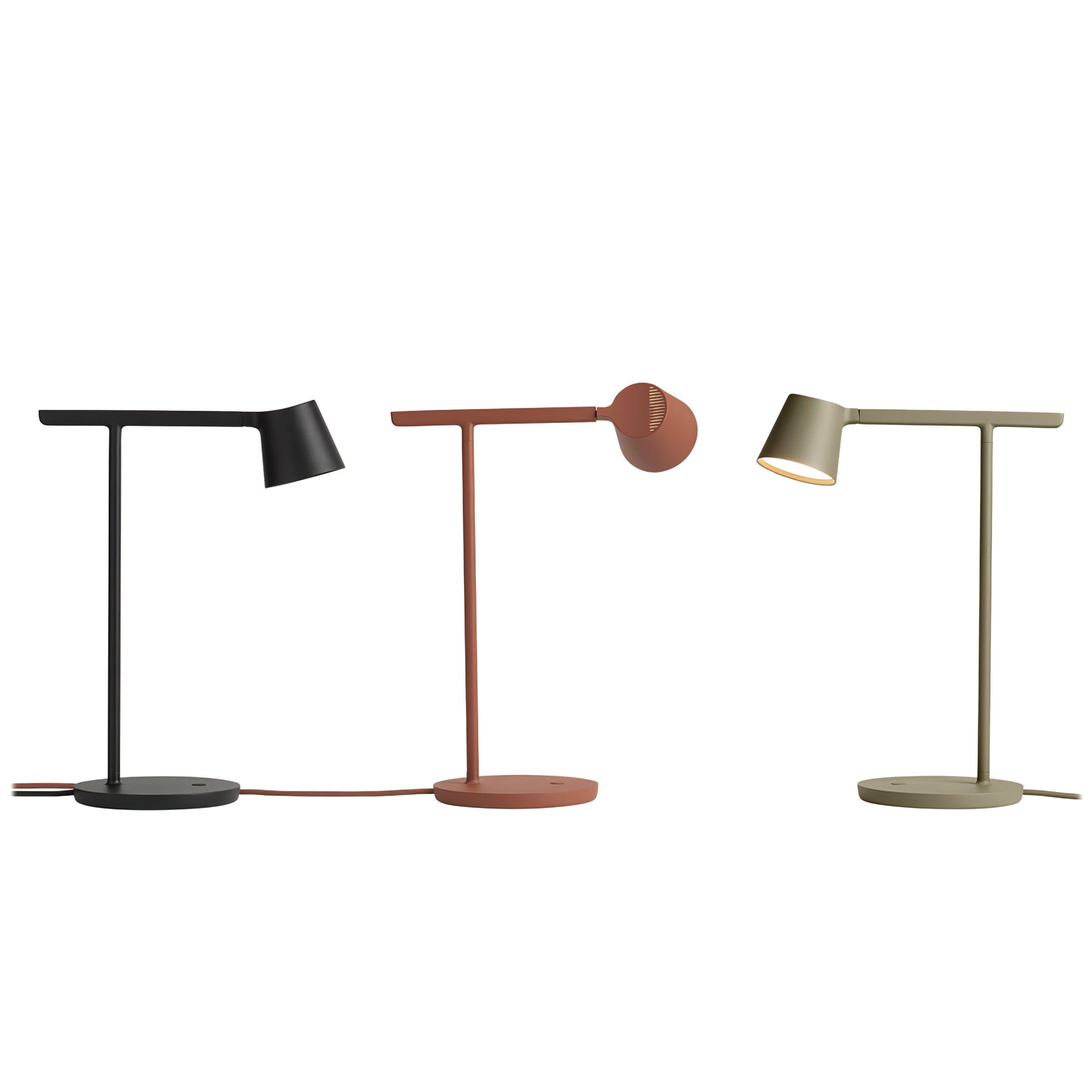 Modern Minimalist Tip Table Lamp with Adjustable Head and Dimmable LED Light for Workspace