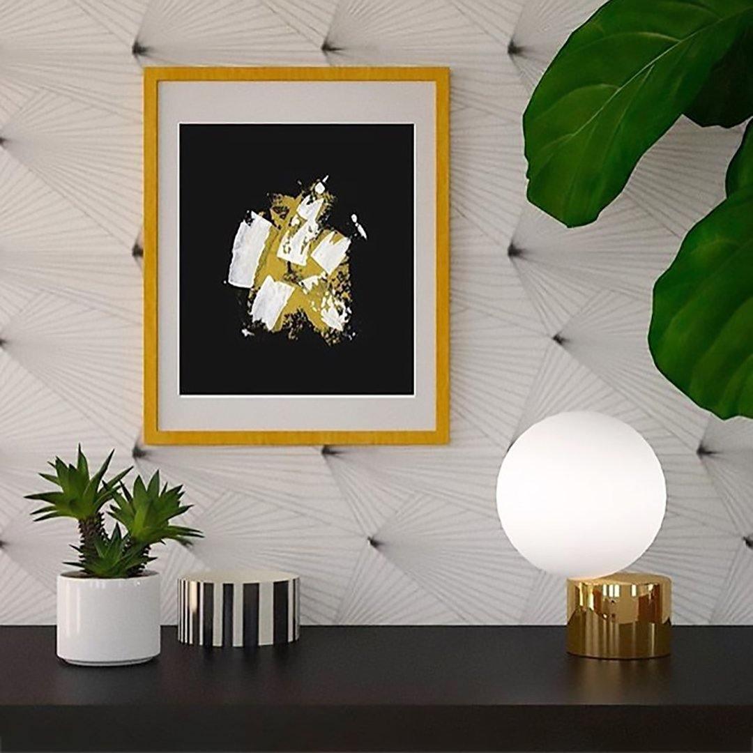 Modern Handcrafted Glass Globe Desk Lamp Gold Minimalist Table Light for Home Office