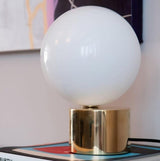 Modern Handcrafted Glass Globe Desk Lamp Gold Minimalist Table Light for Home Office