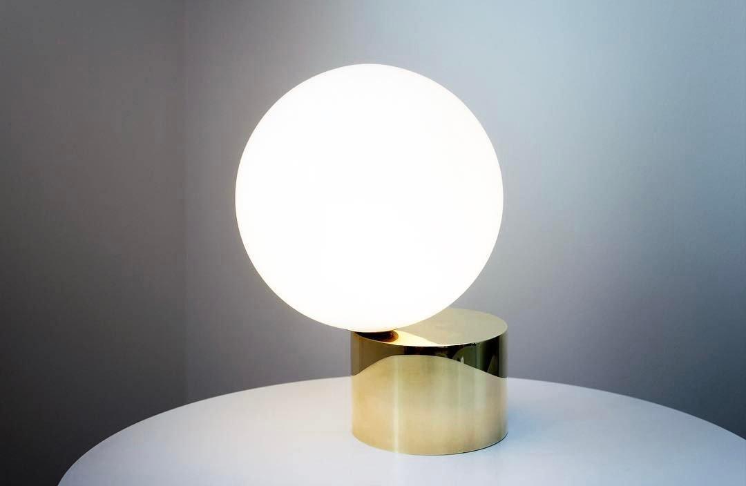 Modern Handcrafted Glass Globe Desk Lamp Gold Minimalist Table Light for Home Office