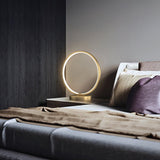 Tivoli Modern Round Brass LED Table Lamp Minimalist Bedside Lighting for Bedroom