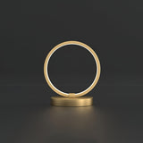 Tivoli Modern Round Brass LED Table Lamp Minimalist Bedside Lighting for Bedroom