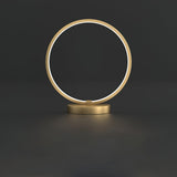 Tivoli Modern Round Brass LED Table Lamp Minimalist Bedside Lighting for Bedroom