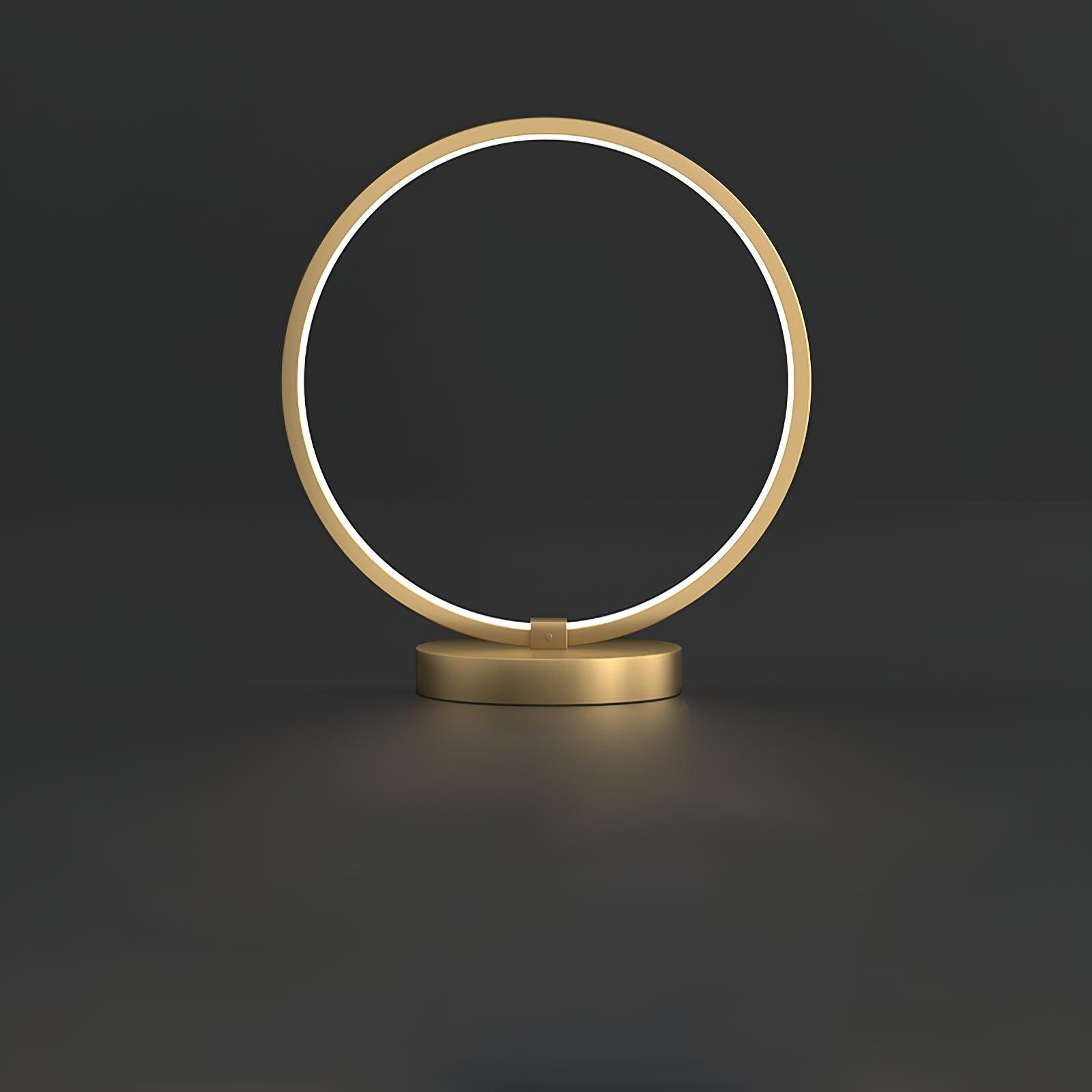 Tivoli Modern Round Brass LED Table Lamp Minimalist Bedside Lighting for Bedroom