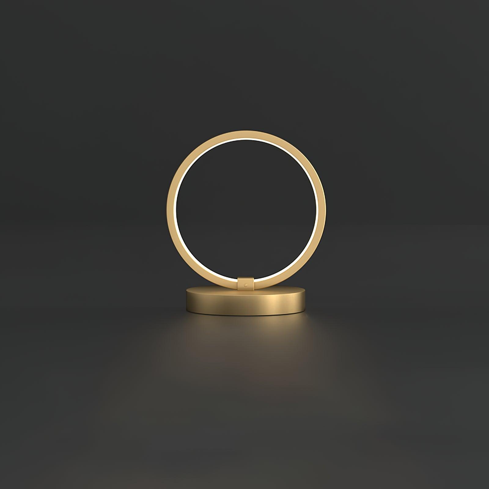 Tivoli Modern Round Brass LED Table Lamp Minimalist Bedside Lighting for Bedroom