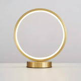 Tivoli Modern Round Brass LED Table Lamp Minimalist Bedside Lighting for Bedroom