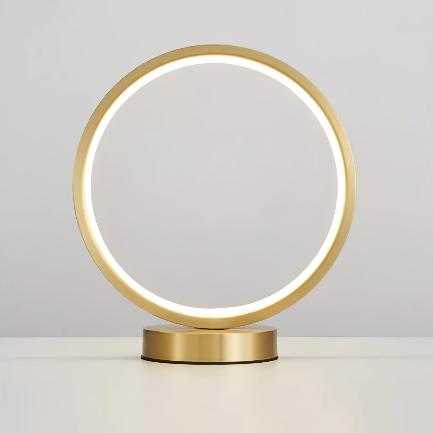 Tivoli Modern Round Brass LED Table Lamp Minimalist Bedside Lighting for Bedroom