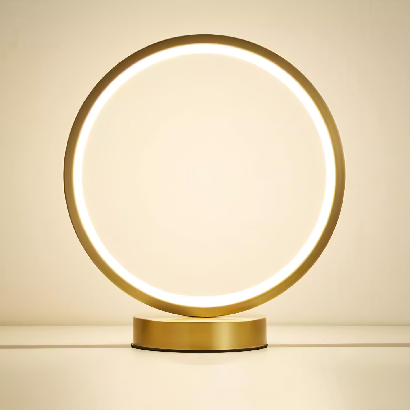 Tivoli Modern Round Brass LED Table Lamp Minimalist Bedside Lighting for Bedroom