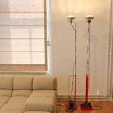 Modern Industrial Adjustable LED Floor Lamp with Telescopic Stem for Living Room Lighting
